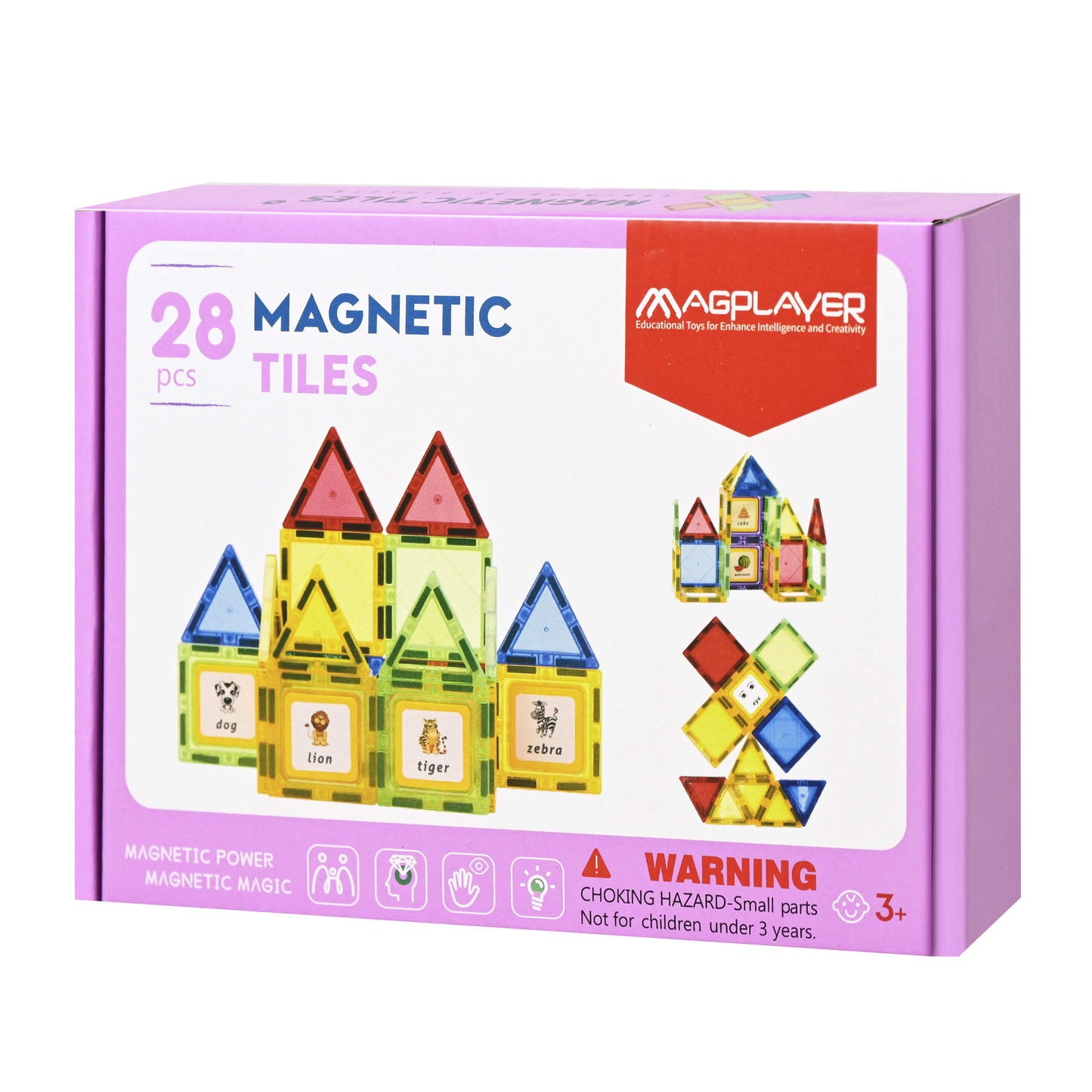 28 pcs Magnetic Tiles