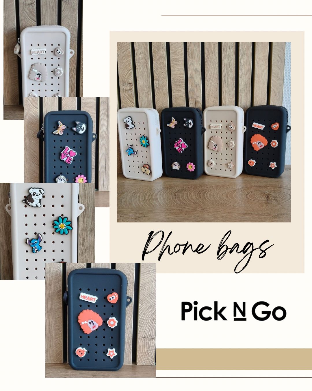 Shoulder Silicone Bag + 6 Free Pins